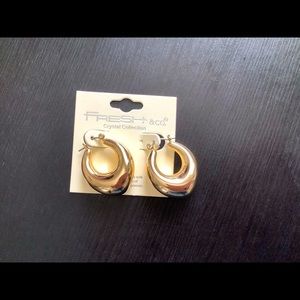 Stainless Steel Chunky Hoop Earrings Oval Shape